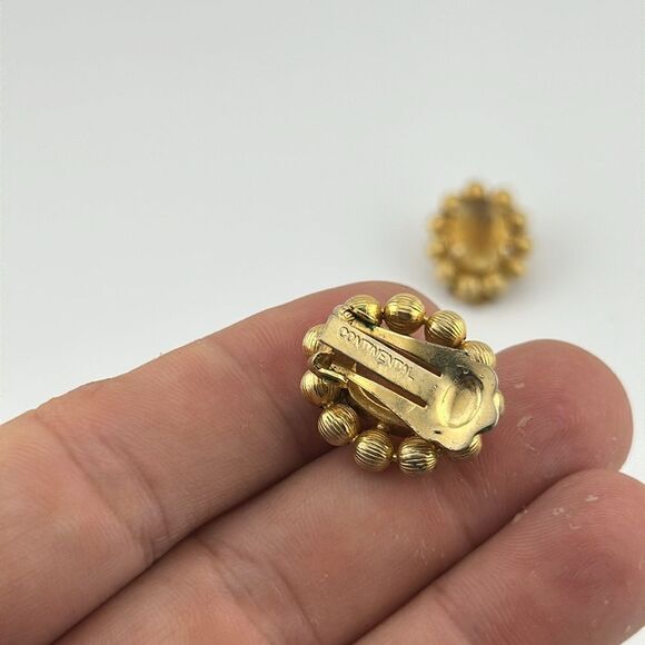 Vintage signed costume jewelry Continental earrings - Picture 2 of 2